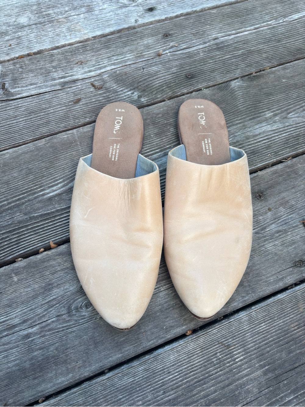 TOMS Women's Slip-On Mule in Light Tan Leather